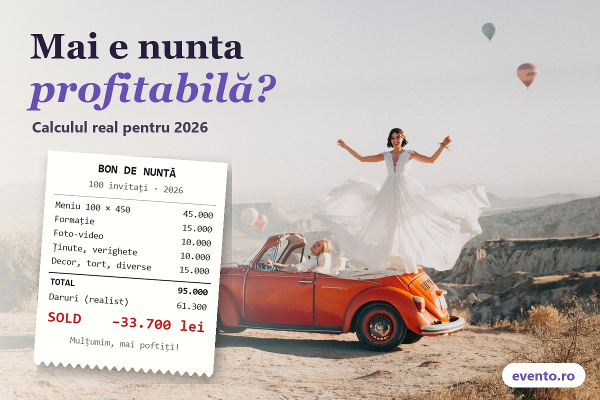 Mai e nunta profitabilă în România? Calculul real pentru 2026, la 100 și 200 de invitați