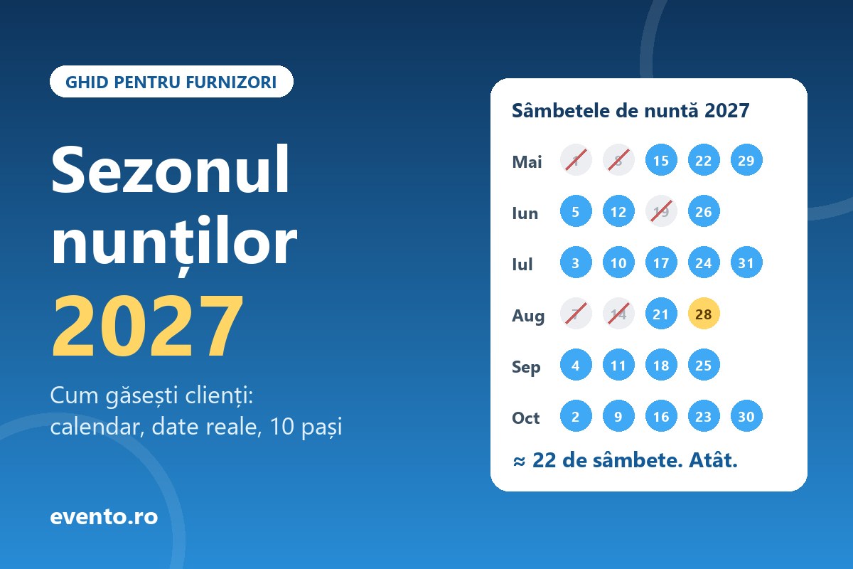 Sezonul nunților 2027: cum găsești clienți ca furnizor de nuntă